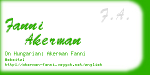 fanni akerman business card